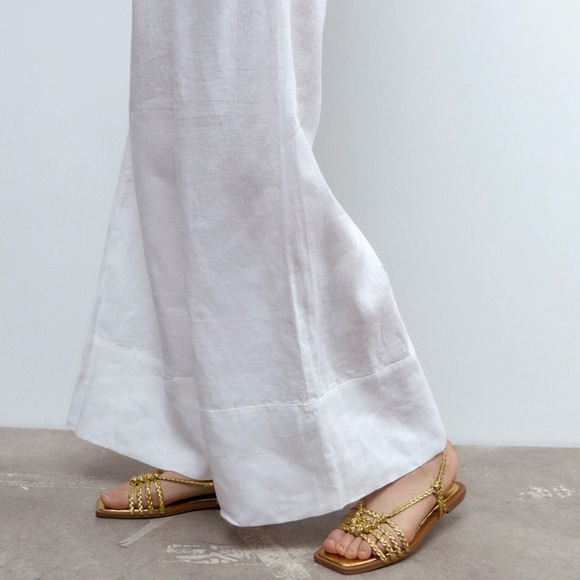 Zara Strappy Gold Sandals - Picture 2 of 9